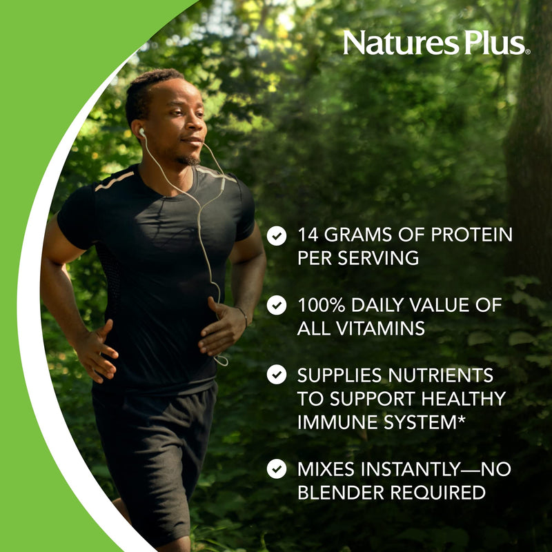 Natures Plus SPIRU-TEIN, Strawberry - 1.2 lb - Plant-Based Protein Shake - Non-GMO, Vegetarian, Gluten Free - 16 Servings 1.2 Pound (Pack of 1) - BeesActive Australia