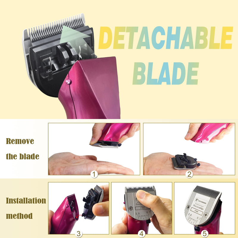 Professional Animal Dog Pet 5-in-1 Adjustable Fine Blade Cut Length 0.7-3mm,Compatible with Wahl Arco,Bravura,Chromado,Creativa,Figura and Motion Clippers(2 PCS) - BeesActive Australia