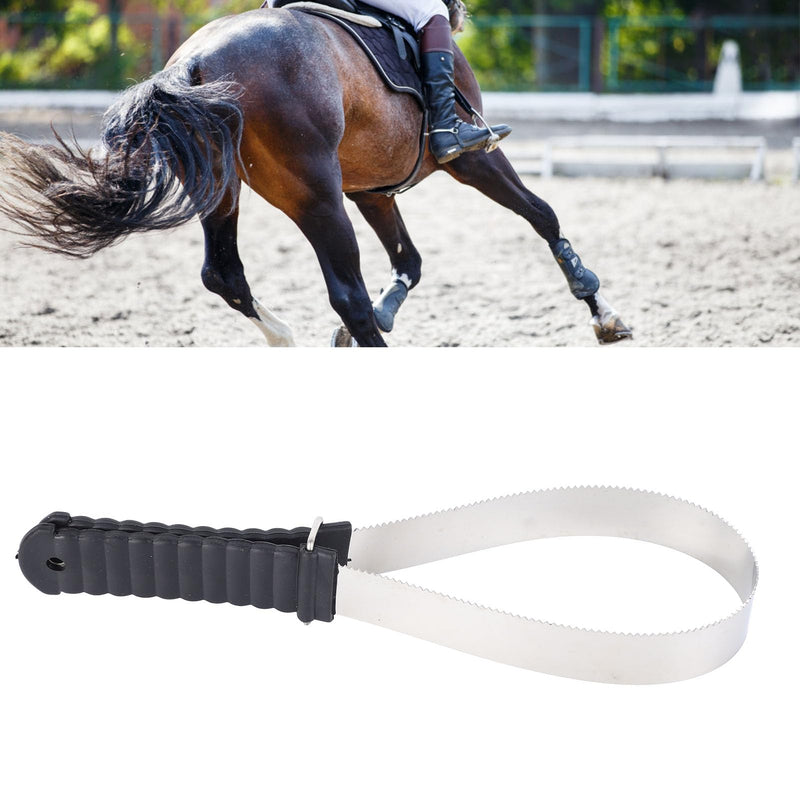Stainless Steel Horse Curry Comb, Dual-Sided Shedding Blade with Stainless Steel Blade De-Shedding Tool Safety Horse Fur Scraper for Horse Hair Cleaning - BeesActive Australia
