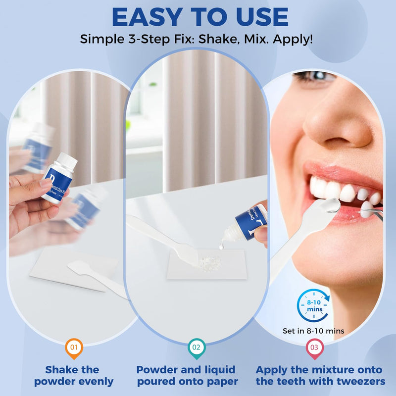 Tooth Repair Kit, Dental Cement Zinc Oxide Eugenol for Missing Teeth