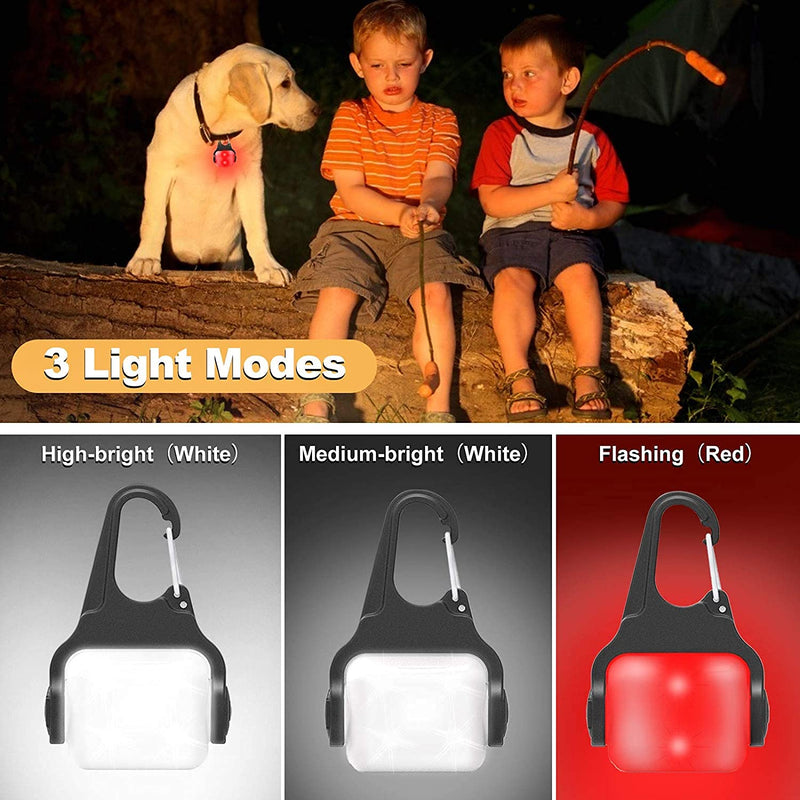 Dog Lights for Night Walking, Clip on USB Rechargeable Dog Collar Light, 3 Light Modes Dog Light, IP65 Waterproof Dog Night Light, LED Safety Light for Running, Camping, Climbing, Bike, 3 Pack - BeesActive Australia