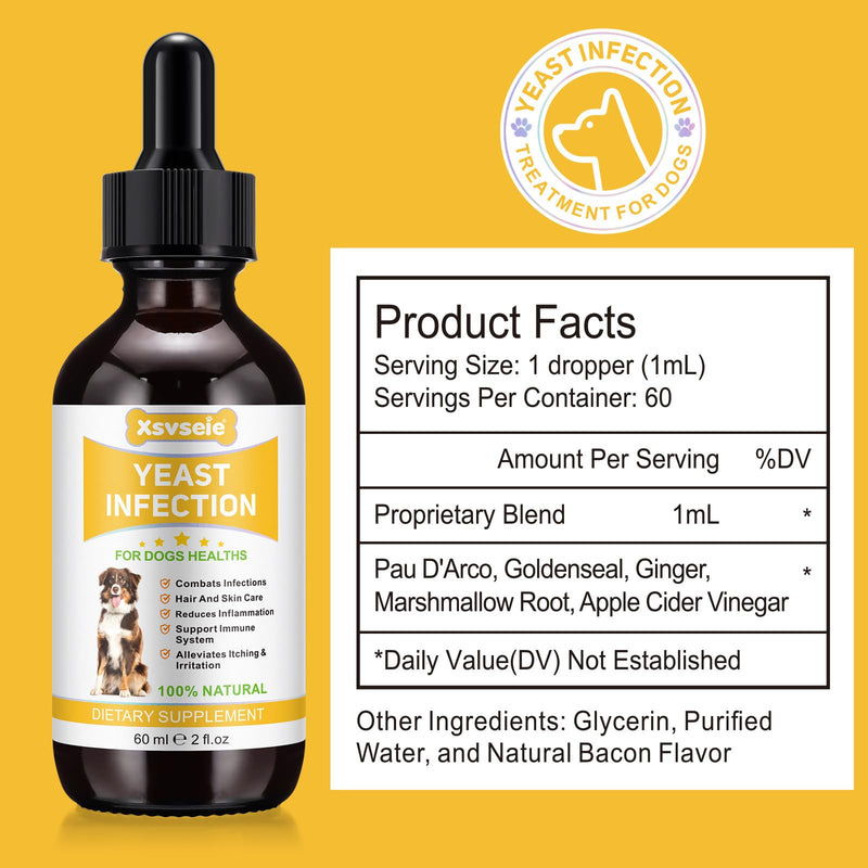 Yeast Infection Treatment For Dogs, Dog Yeast Infection Treatment,Natural Yeast Infection In Dogs For Itchy Dog Skin Relief Inflammation, Allergy Relief, Support Immune System (1 PC) 1 PC