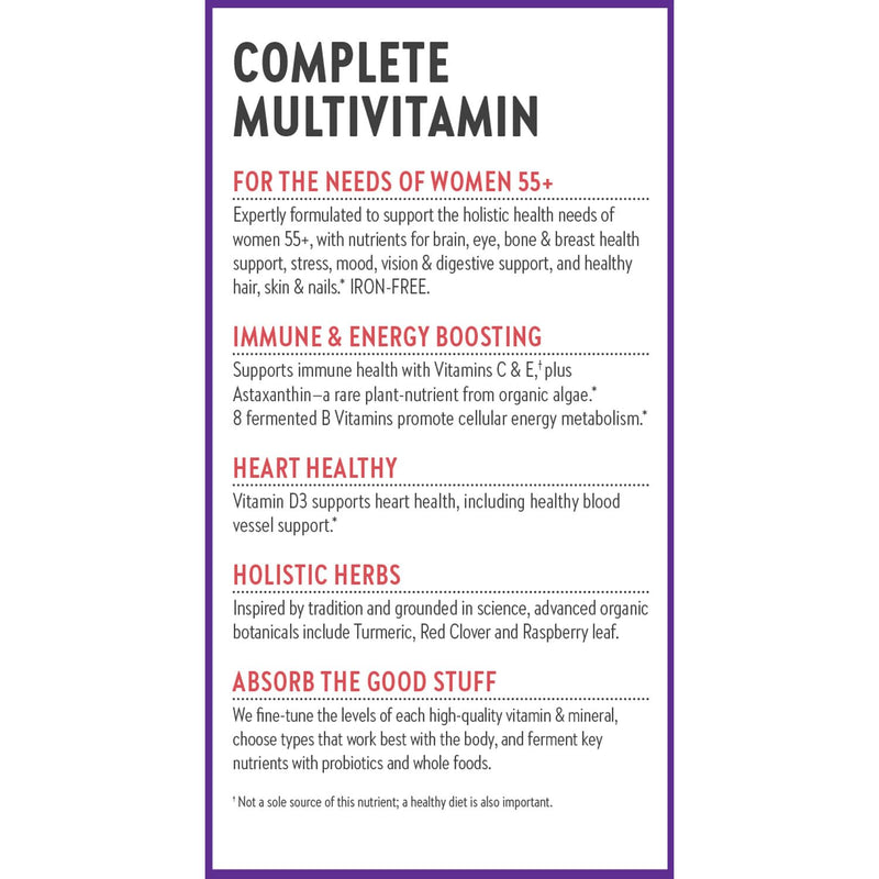 New Chapter Women's Multivitamin 50 Plus for Cellular Energy, Heart & Immune Support with 20+ Nutrients + Astaxanthin - Every Woman's One Daily 55+, Gentle on The Stomach, 72 Count 72 Count (Pack of 1)