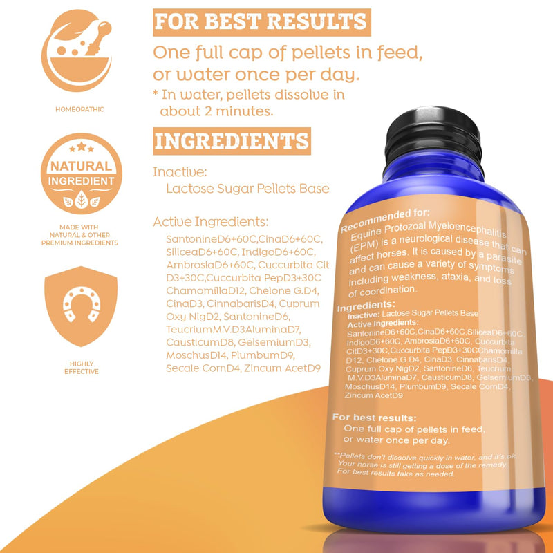 HealthyAnimals4Ever Horse All-Natural Equine Protozoal Myeloencephalitis (EPM) Support - Reduces Weakness, Ataxia & Loss of Coordination - Supplements for Horses - Highly Effective - 300 Tablets - BeesActive Australia