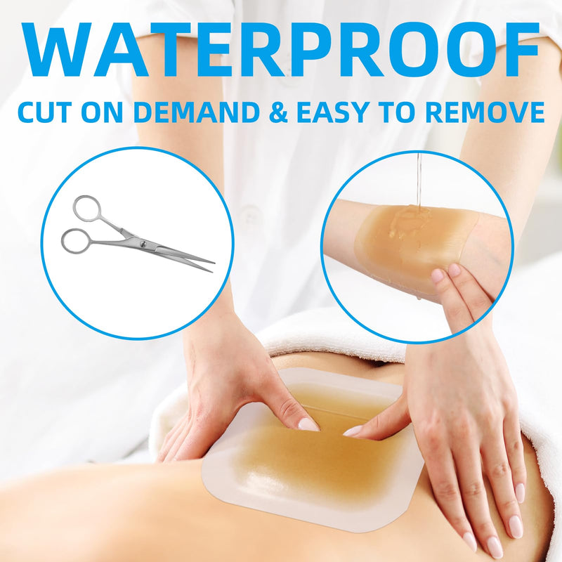 Dr. Med Hydrocolloid Wound Dressing 6"x6"-10 Pack/Box, Waterproof Adhesive Bordered Bandage, for Light Exudate, Abrasions, Pressure Ulcer, Bed Sore, Superficial Wound Care 6"x6" Border