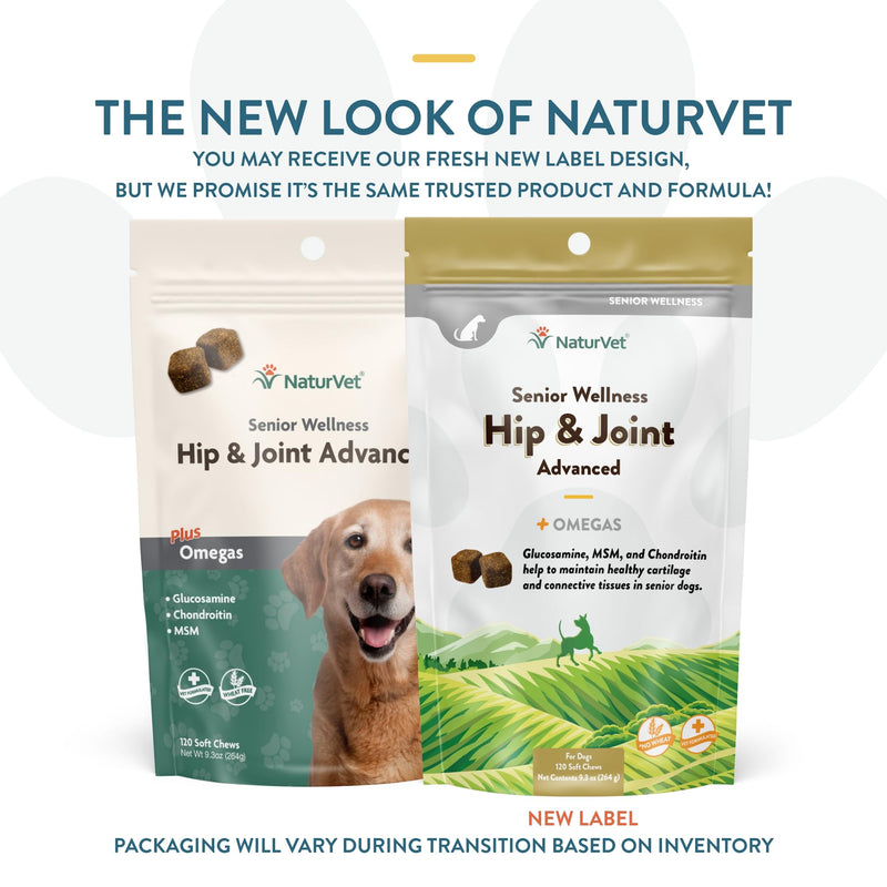NaturVet – Senior Wellness Hip & Joint Advanced Plus Omegas | Help Support Your Pet’s Healthy Hip & Joint Function | Supports Joints, Cartilage & Connective Tissues | 120 Soft Chews 120 SoftChews - BeesActive Australia