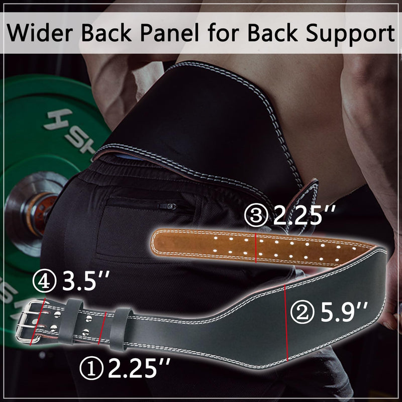 Luwint Weight Lifting Belt, 5.9" Wide PU Leather Belt with Lower Back Support, Gym Bodybuilding Belt with Lifting Straps for Powerlifting & Weightlifting Medium - BeesActive Australia
