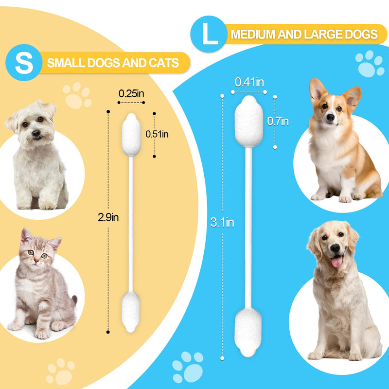 Dog Ear Cleaner dog ear infection treatment Gourd-shaped swabs prevent accidental injury to the ear canal for safer cleaning of your pet's ears. Specifically designed for dogs and cats, L 56 Pcs 56Pcs (1 pack) - BeesActive Australia