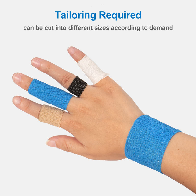 12 Roll Self-Adhesive Bandage 10cm Cohesive Bandage Self-Adhesive Bandage Bandage Elastic Bandage for Fingers, Hand Cohesive Bandage Fixing Bandage Pet Vet Wrap for Horse Dog Bandages (Blue) Blue - BeesActive Australia