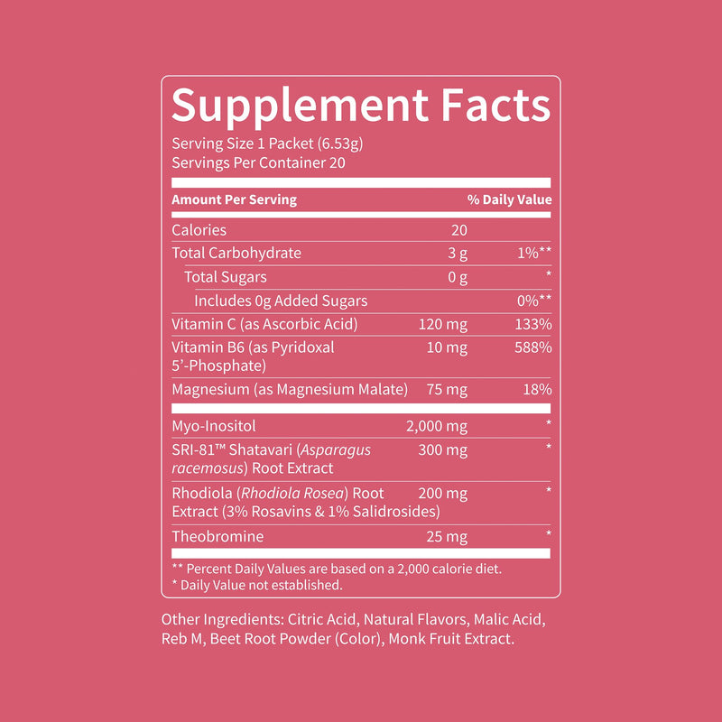 Nello Superbalance Hormonal Support Drink Mix, SRI-81 Shatavari, Myo-Inositol, Rhodiola Rosea, Vitamin C, Magnesium, Theobromine (20 Servings, Strawberry Lemonade) 20 Count (Pack of 1)