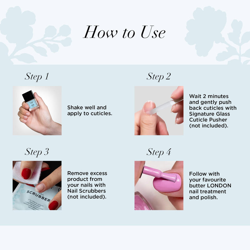 butter LONDON Cuticle Remover Liquid, Melt Away - Cuticle Oil Exfoliator & Softener Gently Removes Dry, Overgrown Cuticles for Healthy Looking Nails - Fast-Acting & Pain-Free Formula - 0.4 Fl Oz
