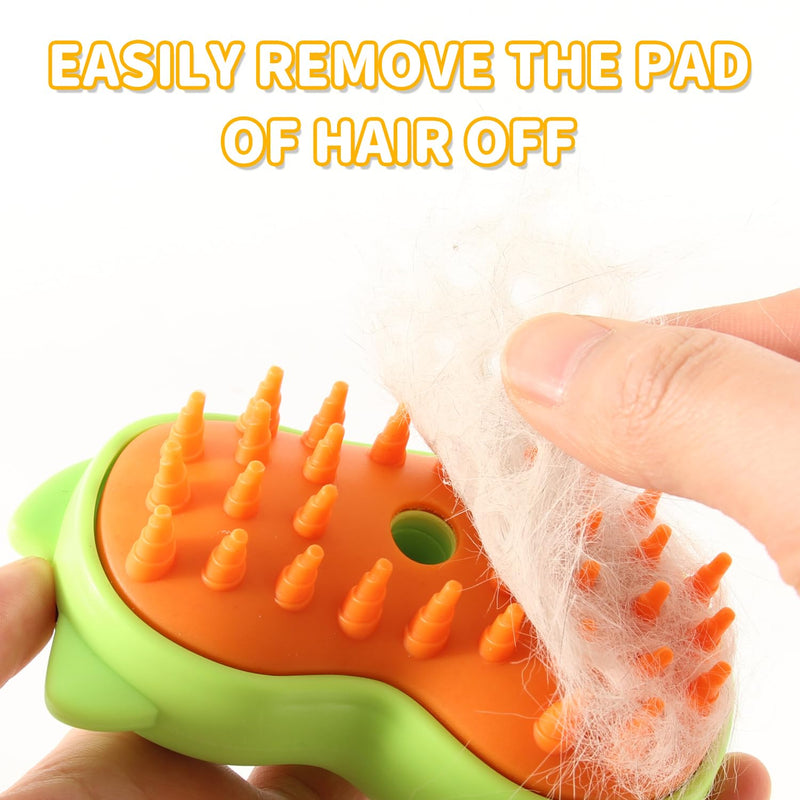Cat Steam Brush for Shedding Rechargeable Cat Brush with Steam Self Cleaning 3in1 Cat Hair Brush with 2Gears Cat Grooming Brush for Long and Short Hair of Cat and Dog-Green Green - BeesActive Australia