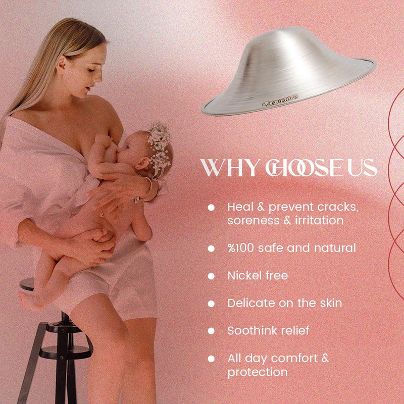 The Orginal Silver Nursing Cups – Silver Nipple Shields for Breastfeeding - Nipple Guards Protector for Breastfeeding - Nipple Shields for Nursing Newborn – Nickel Free – 925 Silver - BeesActive Australia
