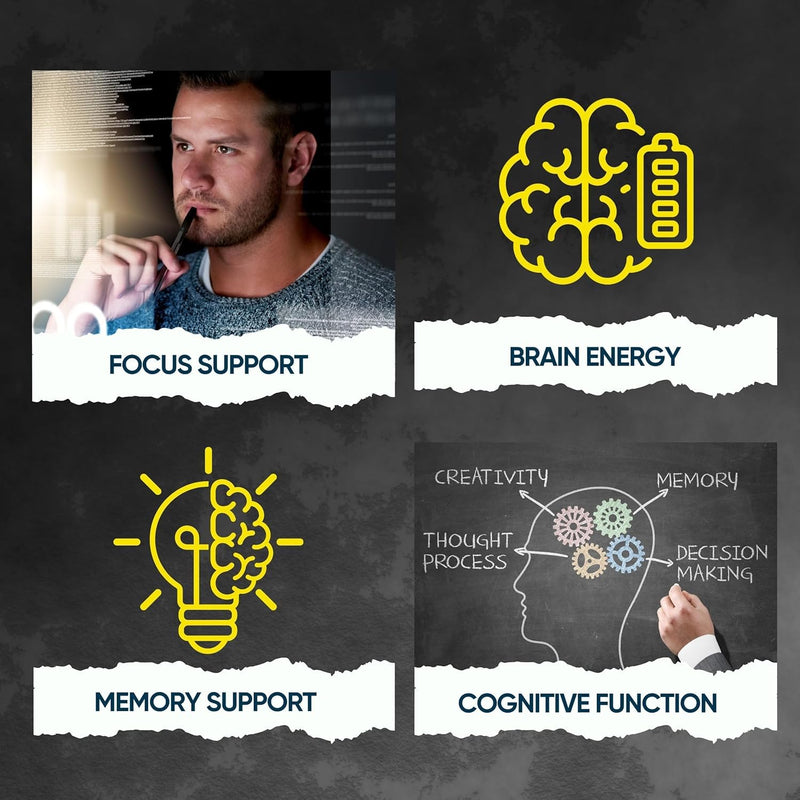 Focused Mind – Daily Brain Supplement for Memory and Focus Support | Nootropic for Concentration, Mental Clarity, and Brain Energy | Cognitive Supplement for Work, School, or Everyday Demands