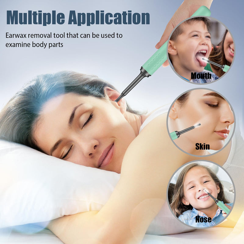 Ear Wax Removal Tool Camera - Ear Cleaner with 1080P HD Camera, Otoscope with Light, Earwax Removal Kit for iPhone, iPad, Android Phones (Green) - BeesActive Australia