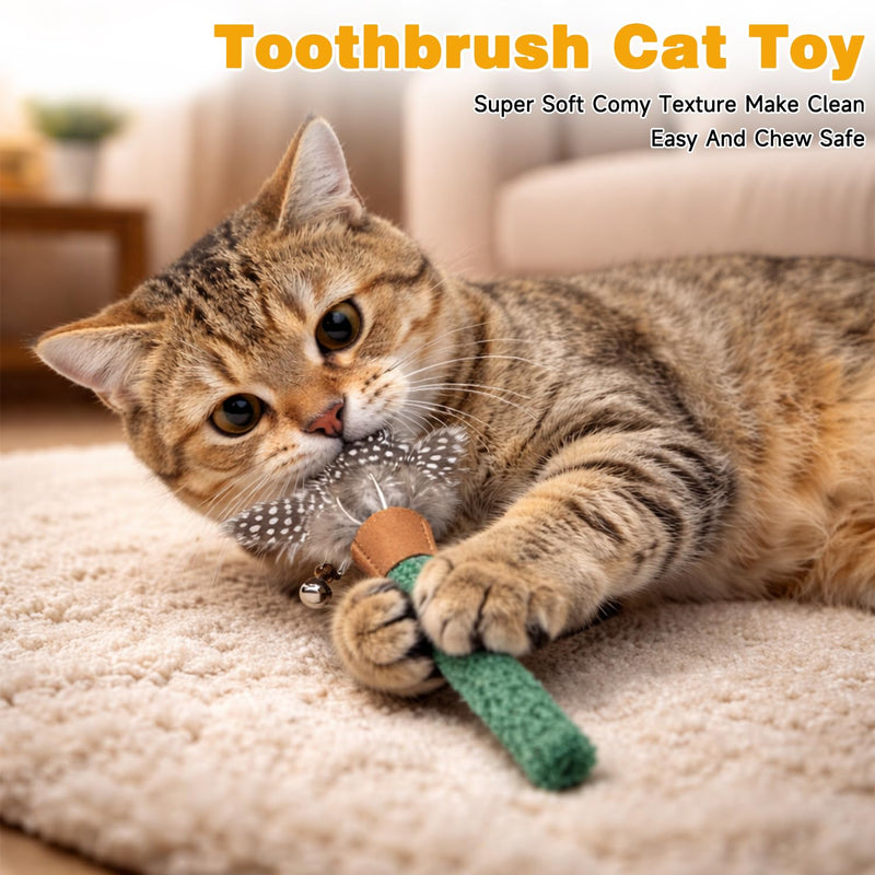 Feather Kitten Silvervine Sticks, 6 Pack Natural Cat Chew Toy with Rope for Teeth Cleaning, Dental Care, Appetite Stimulation and Stress Relief