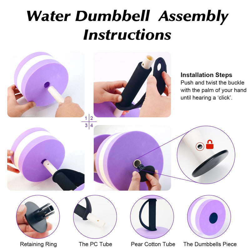 Water Dumbbells Aquatic Exercise Combo Set, High Density Water Weight, Swimming Belt, Swimming Aquatic Gloves for Swim Fitness Training Water Exercise