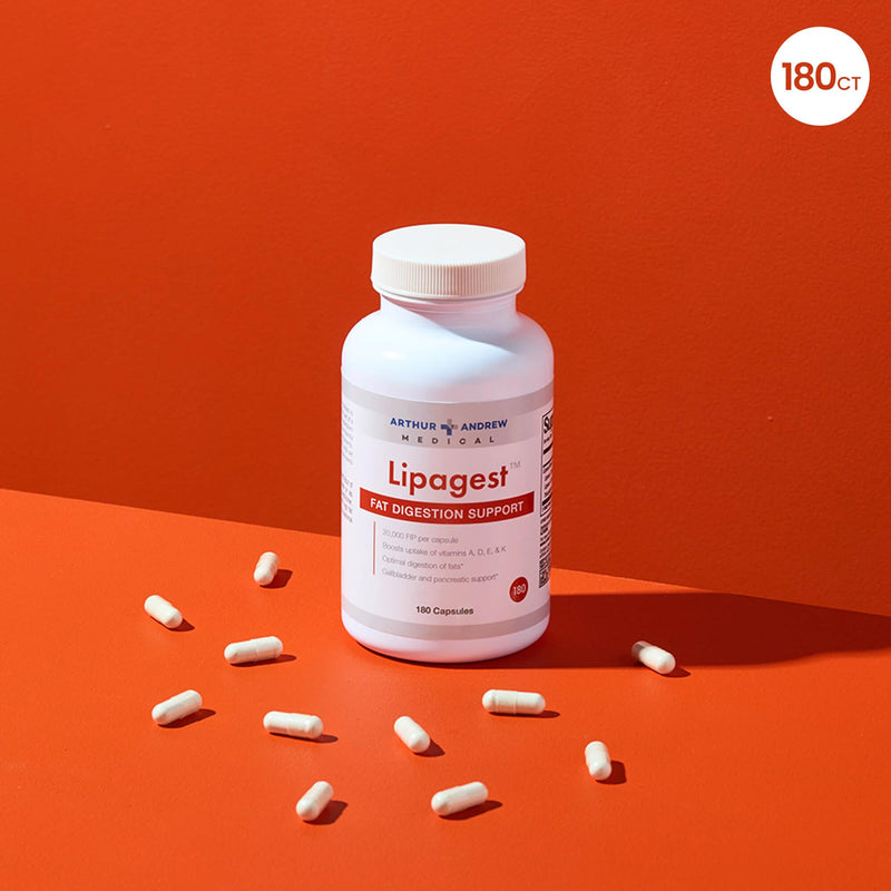 Lipagest - Concentrated Lipase Enzyme - 20,000 FIP - Optimal Digestion of Fats - Nutrient Absorption - Gallblader & Keto Support - Dairy-Free & Vegan 180 Count (Pack of 1)