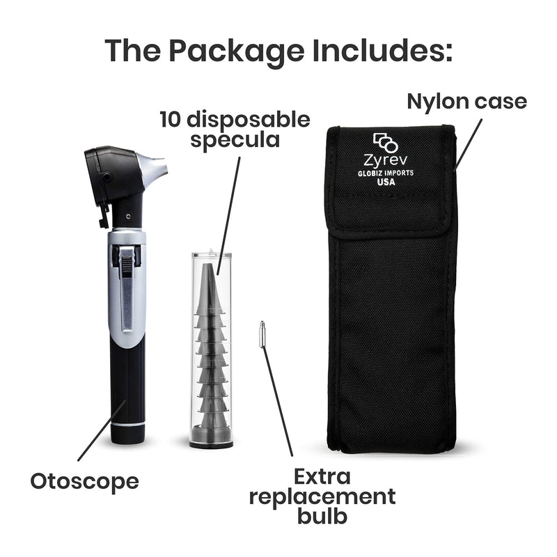 Zyrev ZetaLife Otoscope - Ear Scope with Light, Ear Infection Detector, Pocket Size (Black Color) Black - BeesActive Australia