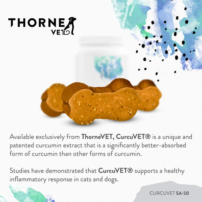 ThorneVet CurcuVET-SA50 – Joint, Muscle, Liver & GI Support for Small Dogs & Cats, 90 Soft Chews - PawsPlanet Australia