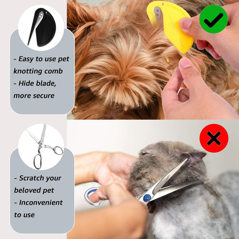 5 Pcs Knotting Comb Pet Grooming Tool, Pet Knotting Comb for Cats and Dogs, 2024 Pet Hair Removal Tool, Supplies for Removing Tangled and Loose Hair，Multifunctional Pet Hair Shedding Tool - BeesActive Australia