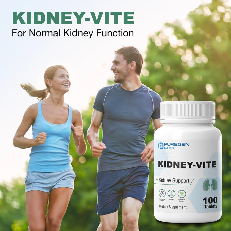 Puregen Labs Kidney-Vite | Premier Kidney, Renal Support | Non-GMO, Gluten-Free, No Artificial Color Additives - 100 Vegetarian Tablets 1