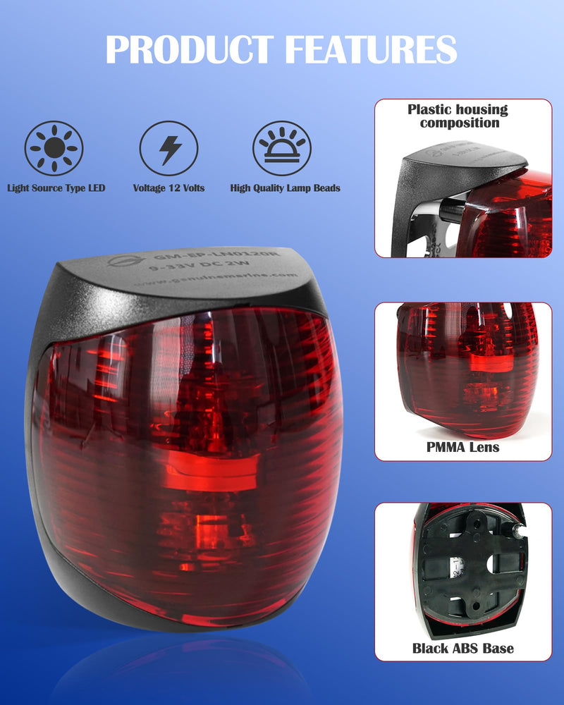 THALASSA Marine Boat Navigation Lights - 2NM 12V Red Port Green Starboard Light Stern 3 NM Bi-Color Lights - Operates at IP55/ IP67 - Water Resistant Lamp Safe Sailing as Signal Lamp - BeesActive Australia