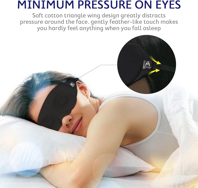 Mavogel Eye Mask with Light Shielding Nose Wire, Modal and Cotton Material, Super Feel, No Pressure, Fully Adjustable, Travel, Storage Bag Included - BeesActive Australia