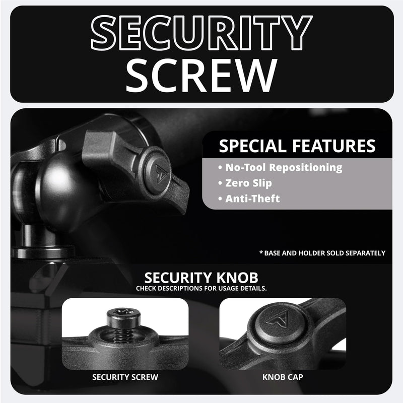 Tackform 7" Long 20mm Ball and Socket Arm DuraLock 20 Series Aluminum Tube Arm | Dual 20mm Sockets and Optional Anti-Theft Knobs | Black 7 Inch - BeesActive Australia