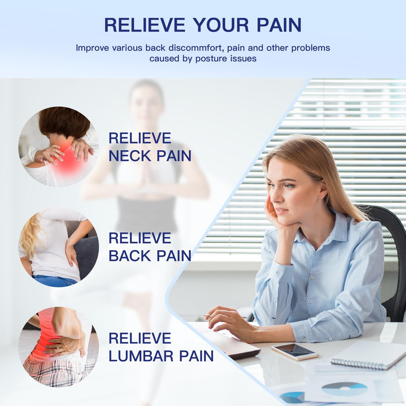 Posture Corrector for Women & Men, Back Brace Straightener with Adjustable Support, Relief for Neck/Shoulder/Back Pain, Scoliosis & Hunchback Correction, Breathable Mesh Design Medium Black - BeesActive Australia
