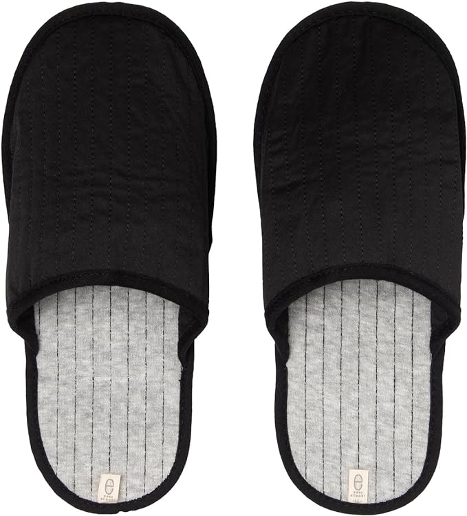 006023 Nippon Slippers, Slippers, Portable, Easy Slippers, Packable, 10.4 - 11.0 inches (26.5 - 28 cm), Black, Compact Storage, Washable, Lightweight - BeesActive Australia