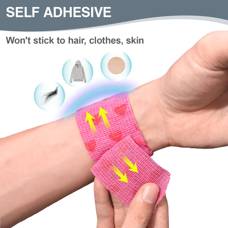 Aevcvok 15 rolls of self-adhesive bandage, 5 cm x 4.5 m, cohesive bandage, fixing bandage, self-adhesive for pets, tape, self-adhesive elastic bandage for sports, wrist, ankle, fingers (coloured), multi-coloured - BeesActive Australia