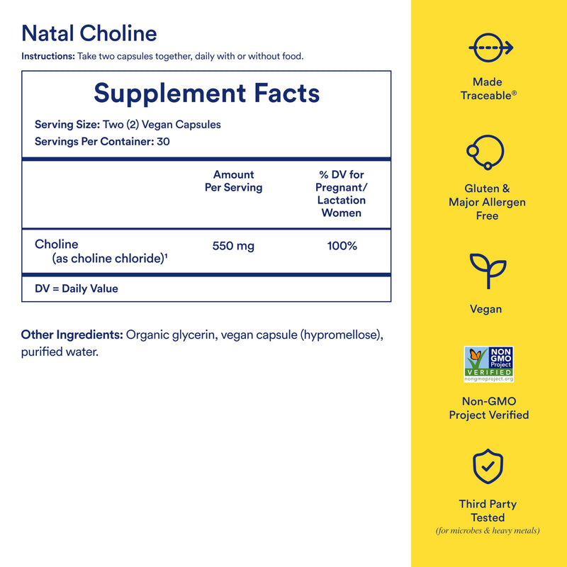 Ritual Natal Choline Supplement, 550mg, Supports Baby‚Äôs Cognitive Function When Taken During Pregnancy and Choline Content in Breastmilk*, 30 Day Supply