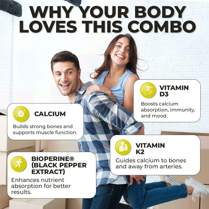 Swiss Activa+ Labs Vitamin D3 & K2 Supplement, Bone, Heart & Immune Support | D3 K2 Vitamins for Men & Women, Muscle Function, Immune & Heart Health, Vegan, Non-GMO, 60 Day Supply 60 Count (Pack of 1)