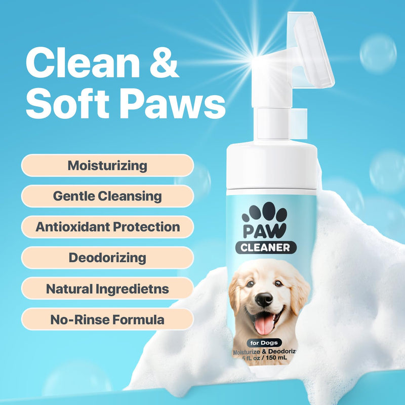 Charlie & Buddy Dog Paw Cleaner for Dogs of Small, Medium, Large Sizes, No-Rinse Foaming Cleanser, Paw Scrubber for Dogs Free of Parabens, Sulfates, Fragrances, Moisturize and Deodorize - BeesActive Australia