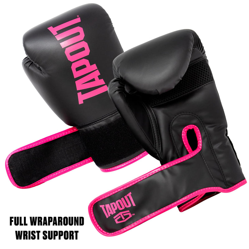 TAPOUT Boxing Gloves with Breathable Mesh Palm for Men and Women in Training, Muay Thai, Kickboxing, Sparring, and MMA Bubble Gum Pink 10 oz