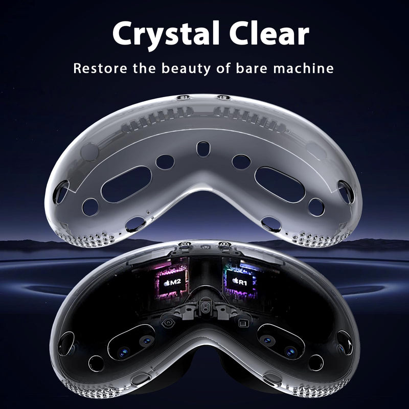 KOREDA Compatible with Apple Vision Pro Case Clear, Crystal Transparent Soft TPU Protective Shockproof Cover Designed for Vision Pro VR Headset 2024 Accessories (Transparent) - BeesActive Australia