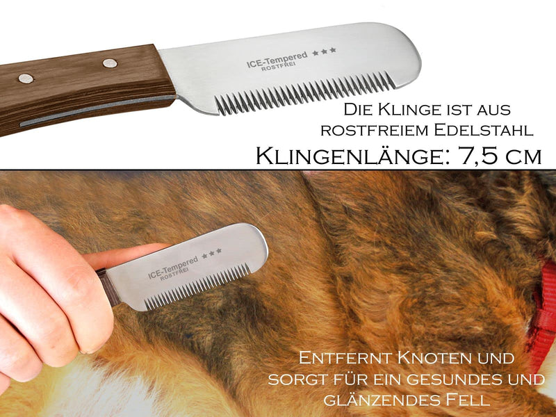 Trimming knife for dogs and cats with large teeth for right-handed people. Dog fur undercoat fur knife dog scissors stainless steel knife comb brand quality for long hair and short hair - BeesActive Australia