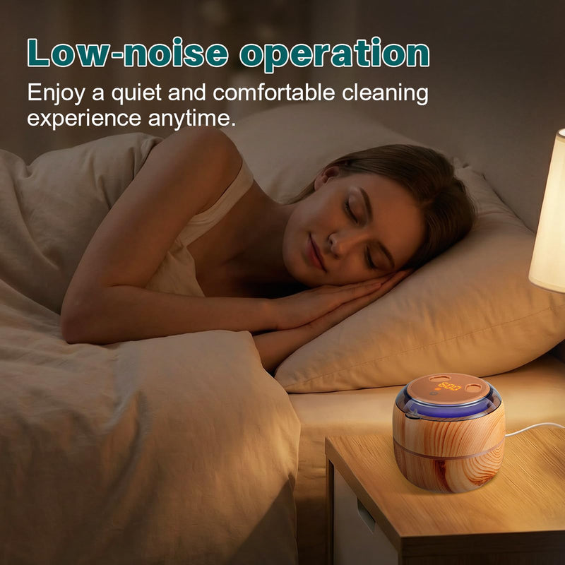 Voraiya Ultrasonic Retainer Cleaner Machine, 360° UV Cleaning Denture Pod, 45kHz Ultrasonic Dental Cleaner Mouth Guard Cleaner for Aligner, Night Guard, Braces, Toothbrush, Jewelry, Ring Wood Color - BeesActive Australia
