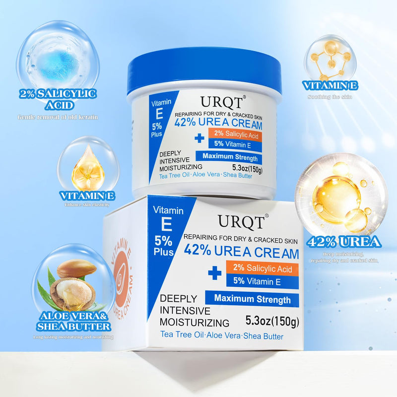 42% Urea Cream for Dry & Cracked Skin - Foot & Hand Cream with 2% Salicylic Acid, 5% Vitamin E, Tea Tree Oil, Aloe Vera, Shea Butter - Moisturizer & Skin Repair Cream for Feet Maximum Strength - BeesActive Australia