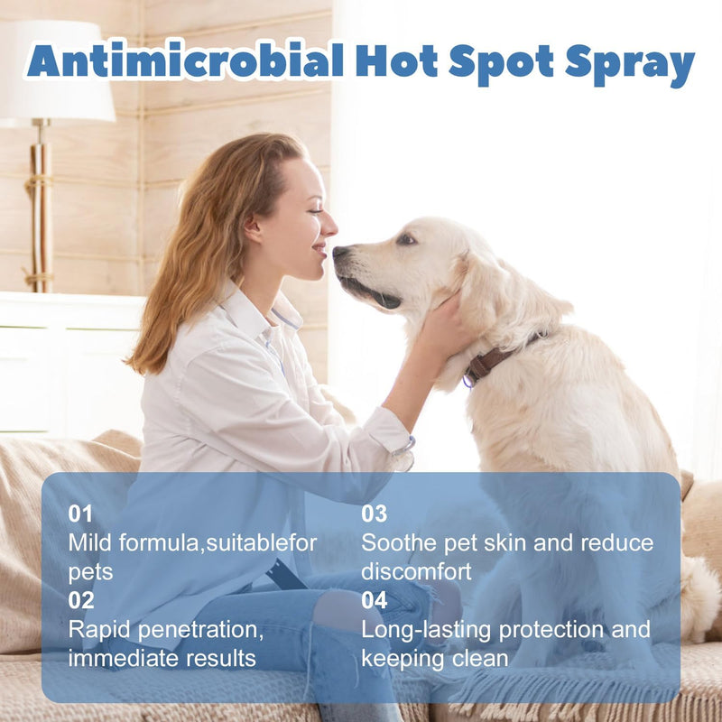 JoanofArc Skin & Wound Care Spray for Dogs & Cats,Hot Spot Spray for Dogs Skin Sores and Irritations | Itch Relief for Dogs and Prevents Chewing and Licking at Skin, Safe for All Animals. 1.69 Ounces