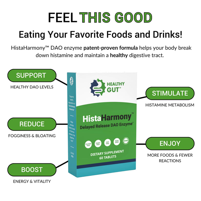 HistaHarmony | Delayed Release DAO Diamine Oxidase Histamine Support Enzyme | 30,000 HDU | 60 Servings - BeesActive Australia