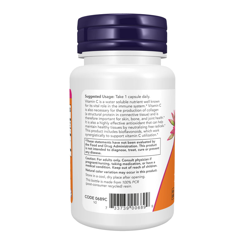 Now Foods Supplements, Vitamin C-1,000 with Rose HIPS & Bioflavonoids, Antioxidant Protection*, 30 Veg Capsules 30 Count (Pack of 1)