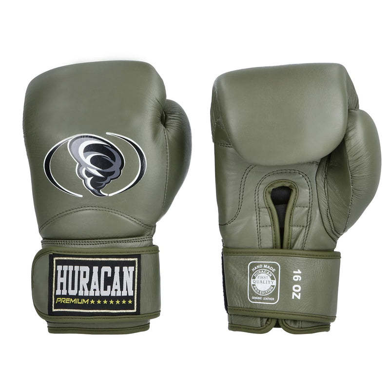 Boxing Gloves – Genuine & Synthetic Leather 10, 12, 14,16 Oz (Green Satin, 14 oz, Genuine Leather)