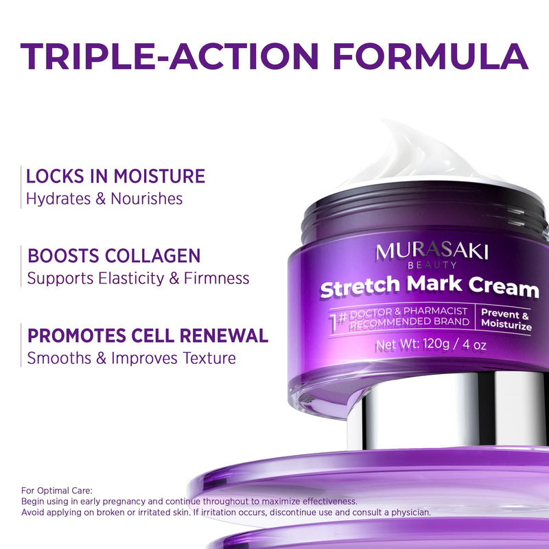 Stretch Mark Cream Prevention for Pregnancy - Maternity Cream for Stretch Marks Removal | Nourishing Formula – Prevents Stretch Marks & Improves Elasticity - 4 oz (120g) (4 oz (120g)) 4 Ounce (120g)