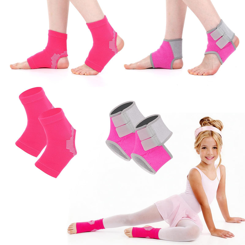 Tarpop 2 Pairs Kids Ankle Brace Set Foot Ankle Support Kids Ankles Sleeve Compression Socks Knitted Fitness Stabilizer Wrap Protector Knitted Child Sleeve Support for Injury Prevention Jogging Running - BeesActive Australia