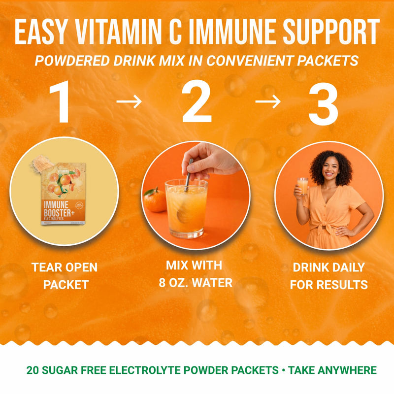 Dr. Price's Vitamins Immune Support Vitamin C Powder, Zinc, Mandarin, 20pk | Immune Booster Electrolyte Mix, Vitamin D3, Vitamin C 1000mg, Sugar Free Hydration, Made in USA, Doctor-Formulated Supplement 2.5 Ounce (Pack of 1)