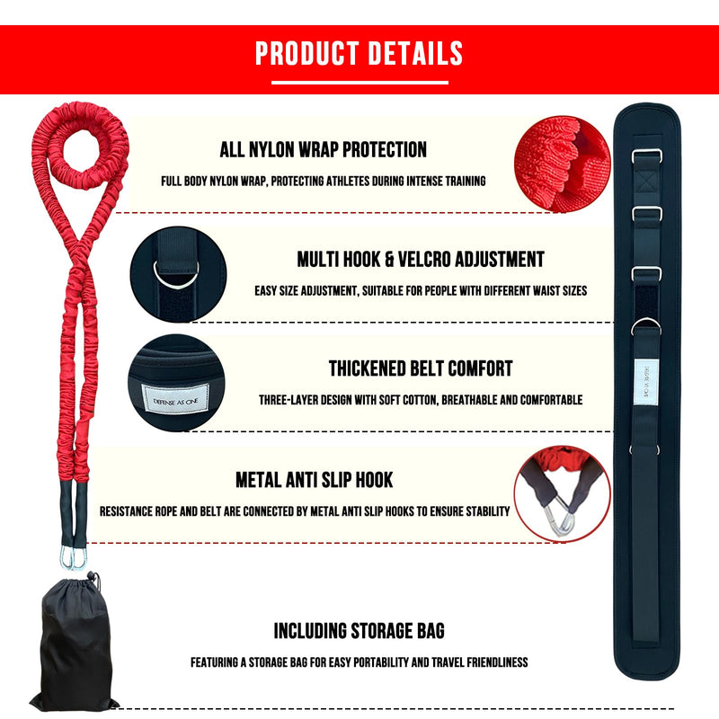 Zone Defense Resistance Band Belt Trainer Kit 1 Pc Widened Belt 1 Pc 2-Meter Resistance Band Basketball Training Equipment Men-to-Men Defense Training Improve Collaborative Defense Speed - BeesActive Australia