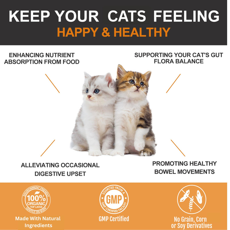 Probiotics for Cats UK - Crunchy & Creamy Cat Treats with 3 Billion CFU, Pumpkin & Salmon Oil - Supports Gut Health, Diarrhea Relief & Immune Support - Cat Probiotics Chews Chicken Flavour