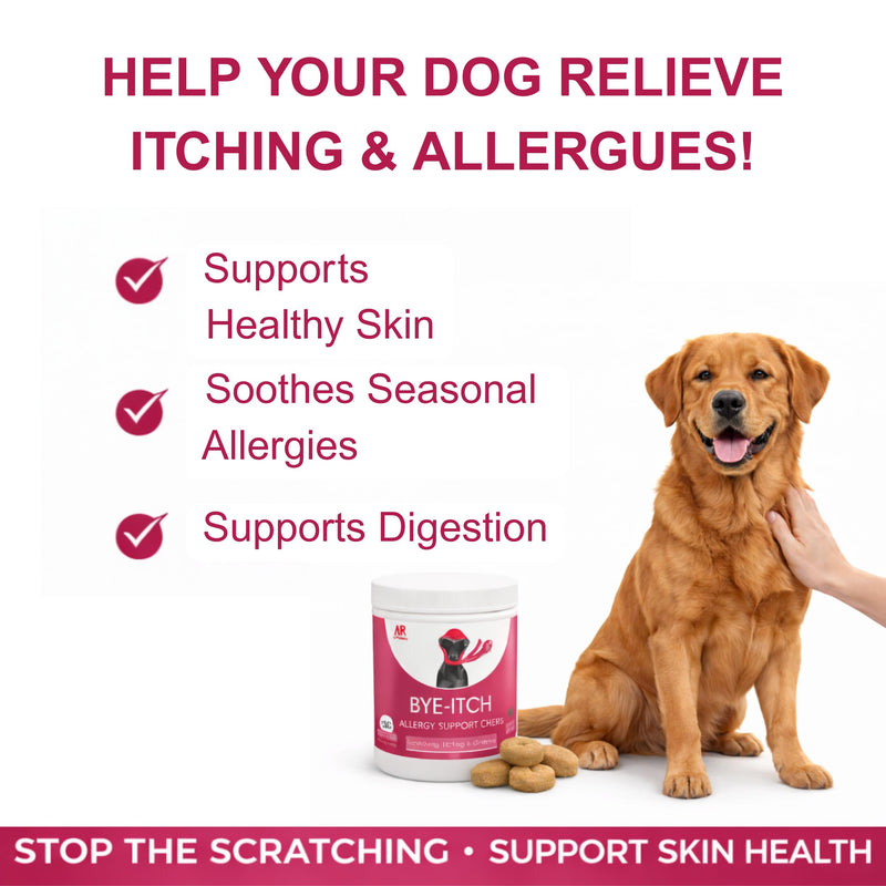 CHILIMILII BYE-Itch Immunity Treats For Dogs- 120 Anti-Itch Chews-Allergy Support Chews-Helps Soothe Itchy Skin, Paws, Ears - Licking, Scratching-Perfect for Small, Medium & Large Dogs-